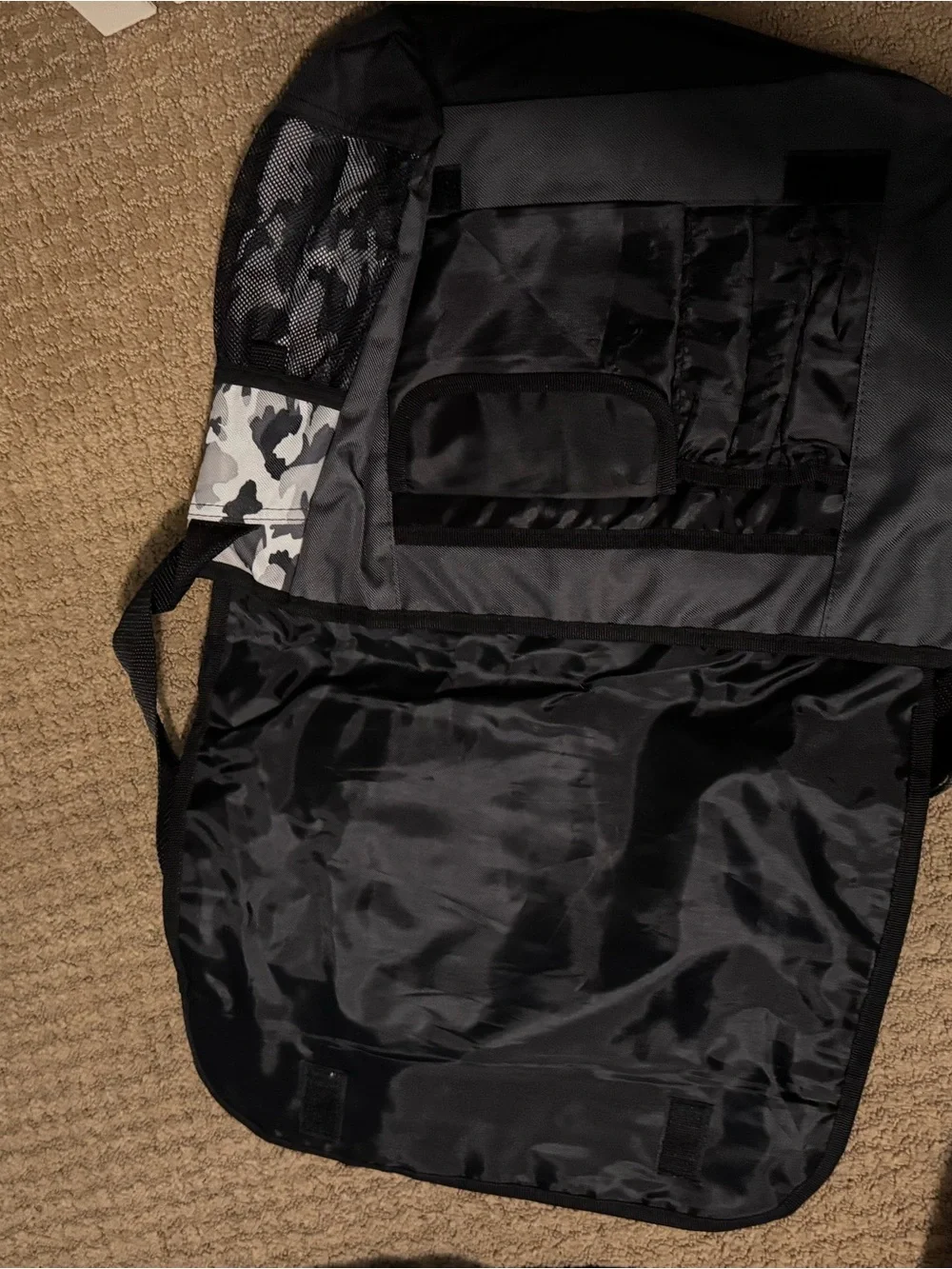 Men's Gray Camo Crossbody Messenger Bag